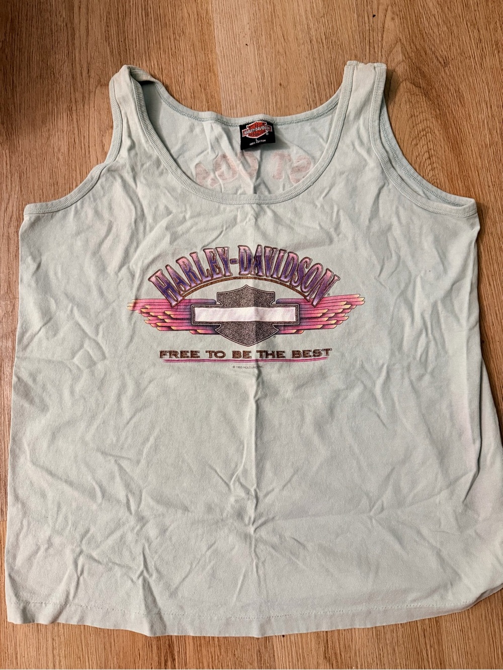 Harley-Davidson Women's Mint Tank Top with Pink Graphic